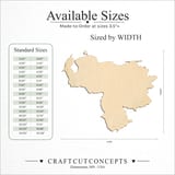 Size reference chart for COUNTRY VENEZUELA