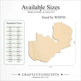 Size reference chart for COUNTRY ZAMBIA