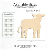 Size reference chart for COW CALF