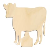 Laser-cut baltic birch silhouette of COW CALF DOOR HANGER