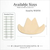 Size reference chart for COWBOY HAT ICON