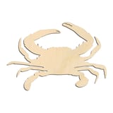 Laser-cut baltic birch silhouette of CRAB CURVED CLAWS