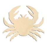 Laser-cut baltic birch silhouette of CRAB RAISED CLAWS