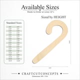 Size reference chart for Candy Cane
