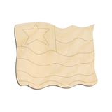 Laser-cut baltic birch silhouette of CRAFTY ENGRAVED US FLAG