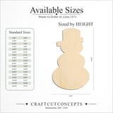 Size reference chart for CRAFTY SNOWMAN