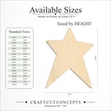 Size reference chart for CRAFTY STAR