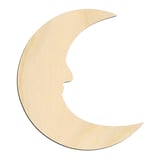 Laser-cut baltic birch silhouette of CRESCENT MOON FACE SHARP PROFILE