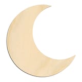 Laser-cut baltic birch silhouette of CRESCENT MOON ICON