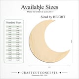 Size reference chart for CRESCENT MOON ICON