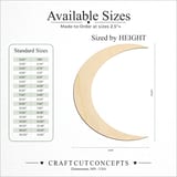 Size reference chart for CRESCENT MOON SLIM
