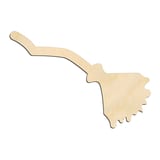 Laser-cut baltic birch silhouette of CROOKED BROOM STICK