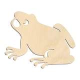 Laser-cut baltic birch silhouette of CROUCHING FROG
