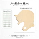 Size reference chart for CROUCHING LICKING PAW CAT