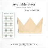 Size reference chart for CROWN ENGRAVED POINTED