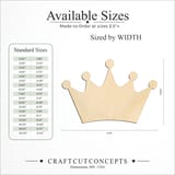 Size reference chart for CROWN ROUNDED POINT