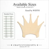 Size reference chart for CROWN TALL OVAL POINT