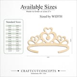 Size reference chart for CROWN TIARA HEART TOP