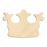 Laser-cut baltic birch silhouette of CROWN TIARA ROUNDED HEART CENTER