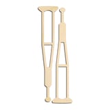 Laser-cut baltic birch silhouette of CRUTCHES
