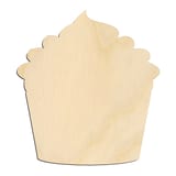 Laser-cut baltic birch silhouette of CUP CAKE