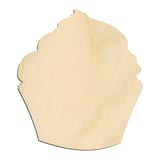 Laser-cut baltic birch silhouette of CUPCAKE