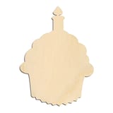 Laser-cut baltic birch silhouette of CUPCAKE MUFFIN WITH CANDLE