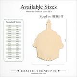 Size reference chart for CUPCAKE MUFFIN WITH CANDLE