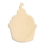 Laser-cut baltic birch silhouette of CUPCAKE WITH CHERRY
