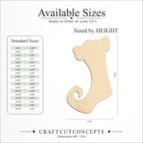 Size reference chart for CURLED CHRISTMAS STOCKING