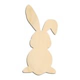 Laser-cut baltic birch silhouette of CURLED EAR EASTER BUNNY