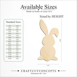 Size reference chart for CURLED EAR EASTER BUNNY