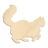 Laser-cut baltic birch silhouette of CURLED FLUFFY CAT