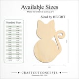 Size reference chart for CURLED TAIL SITTING CAT