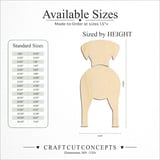 Size reference chart for Curly Coated Retriever Dog Butt
