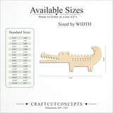 Size reference chart for CUTE ALLIGATOR