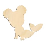 Laser-cut baltic birch silhouette of CUTE BABY MERMAID