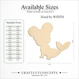 Size reference chart for CUTE BABY MERMAID