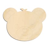 Laser-cut baltic birch silhouette of CUTE BEAR FACE