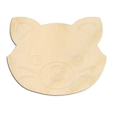 Laser-cut baltic birch silhouette of CUTE CAT FACE