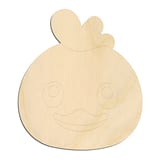 Laser-cut baltic birch silhouette of CUTE CHICKEN FACE