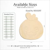 Size reference chart for CUTE CHICKEN FACE