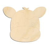 Laser-cut baltic birch silhouette of CUTE COW FACE