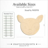 Size reference chart for CUTE DEER FACE