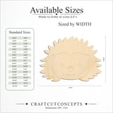 Size reference chart for CUTE HEDGEHOG FACE