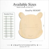 Size reference chart for CUTE HIPPO FACE
