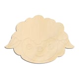 Laser-cut baltic birch silhouette of CUTE LAMB FACE