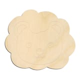Laser-cut baltic birch silhouette of CUTE LION FACE