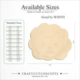 Size reference chart for CUTE LION FACE