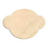Laser-cut baltic birch silhouette of CUTE MONKEY FACE